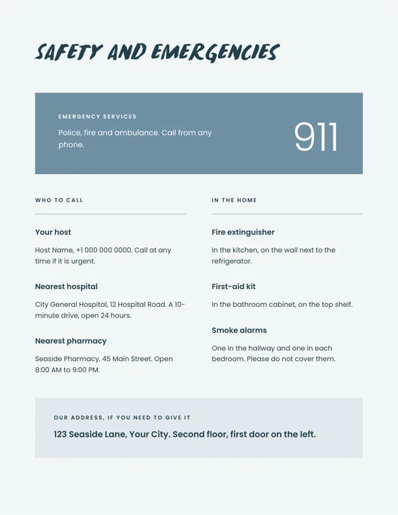 Welcome Book: sample page