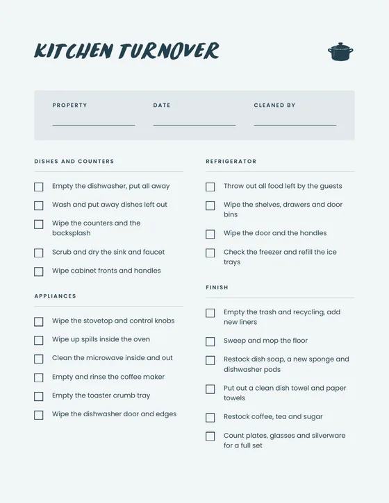 Host Checklists: sample page